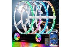 OTOMO 11" LED Wheel Ring Chasings Lighting Kit, Chaser Dancing Neon Rim Light with Turn/Brake Signal, Waterproof 12V Fit for ATV, UTV t (Rotor Brake Dia≤10", 13"≤Rim Inner Edge Dia≤14".)