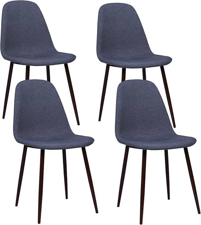 Küchenstühle grau gepolstert 4er-Set Esszimmerstühle Skandinavisch