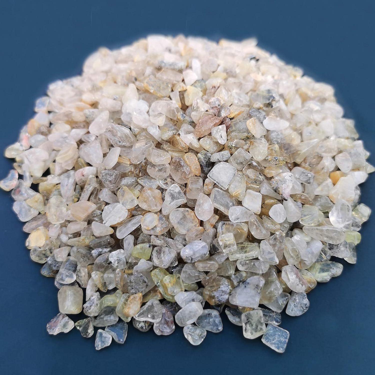 Hardscaping Materials - SACKORANGE 2 Pounds Titanium Crystal Tumbled Chips Stone Crushed Crystal Quartz Irregular Shaped Stones for Home Decorative Stones Vases Plants Succulents Cactus