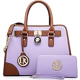 Dasein Women Handbags Top Handle Satchel Purse Shoulder Bag Hobo Bag Work Bag Set 2pcs