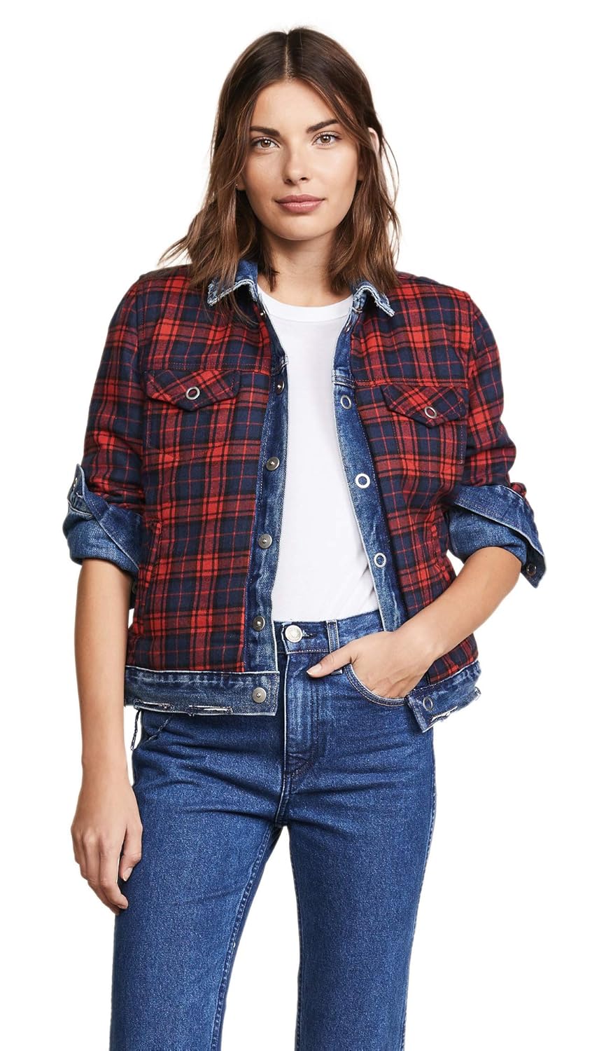 plaid denim jacket womens