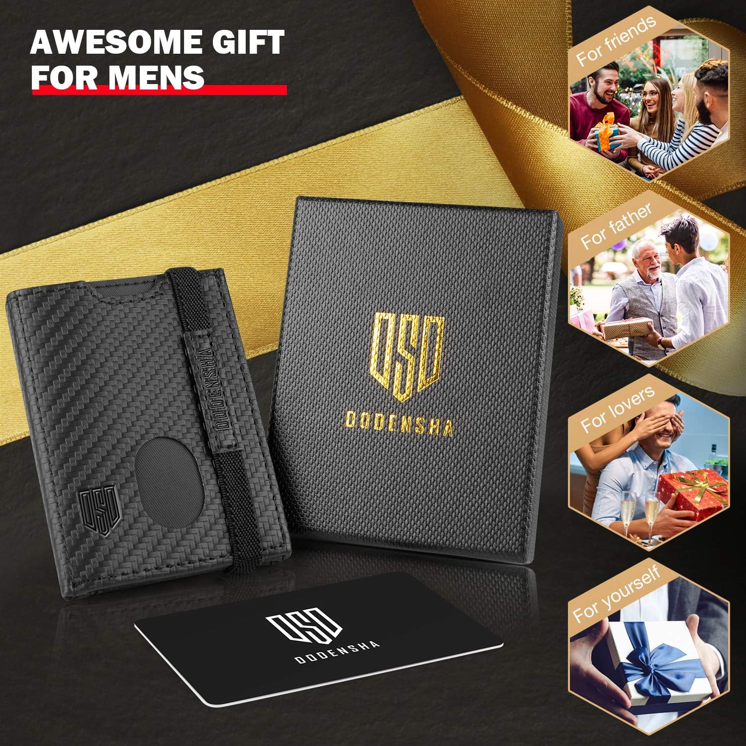 Slim Wallet, Genuine Leather Minimalist Wallet for Mens RFID Blocking Tri-Fold Slim Credit Card Wallet with 10 Cards - Image 4
