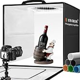DUCLUS Light Box Photography 20" x 20", Large Portable Photo Studio Light Tent kit, Professional Dimmable Photo Booth with 216 LED Lights &amp; 6 Backdrops for Jewelry and Food Items Product Photography