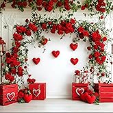 Suncalla 35 ft 6 Pack Valentine Rose Silk Flower Garland Hanging Artificial Flowers Decoration Floral Decor Rose Vines Floral Garlands for Indoor Outdoor Wedding Wall Birthday Party(Valentines)