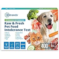 5Strands Pet Raw Food Intolerance Test, at Home Sensitivity Test for Dogs & Cats, 410 Items, Hair Analysis, Accurate for All 