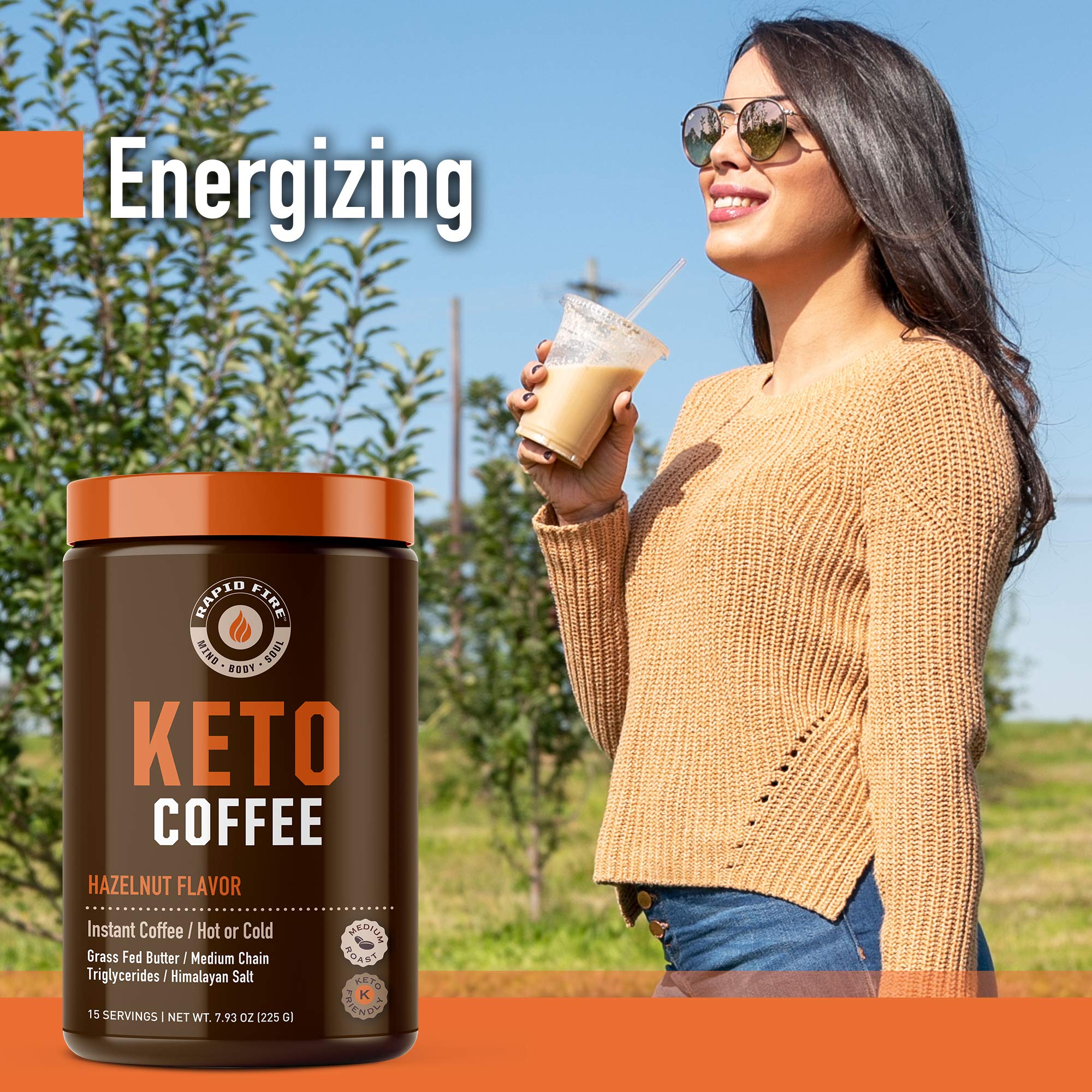 Rapid Fire Ketogenic Fair Trade Instant Keto Coffee Mix, Supports Energy, Metabolism Support