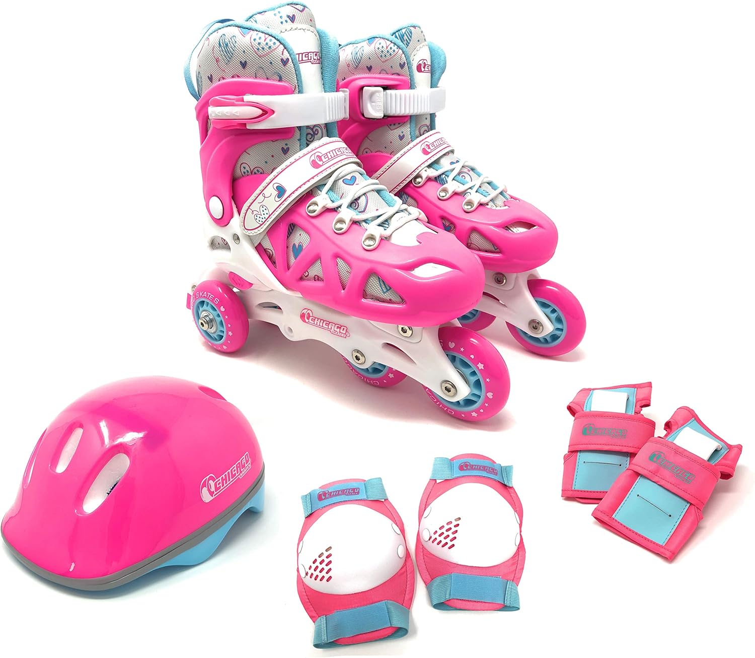 Chicago Skates Girls Inline Training Skate Combo Set