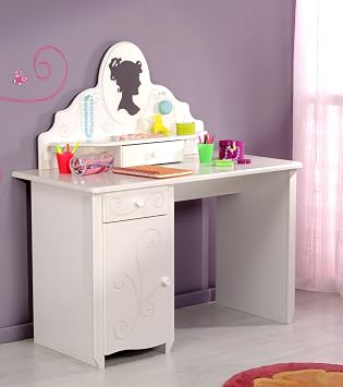 Fille De Bureau Coiffeuse Avec Miroir Blanc Avec Embout Parisot Alice11 Amazon Fr Cuisine Maison
