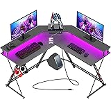 SEVEN WARRIOR L Shaped Gaming Desk with LED Lights