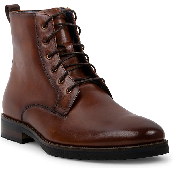 Botas Combate Steve Madden Hennric Hombre - Cuero Liso, Suela Goma, Hebilla Talón
