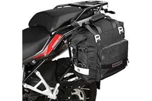 abamita Rhinowalk Motorcycle Saddlebag Waterproof Motor Luggage Pack Quick Release Motorbike Side Bag 20L Fits Most Adventure and Sports Bike Motorcycle Racks(Black, 1 Pack)