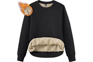 TACVASEN Women's Sherpa Lined Sweatshirts Crewneck Fleece Sweaters Women Warm Pullovers Winter Casual Thick Thermal Tops
