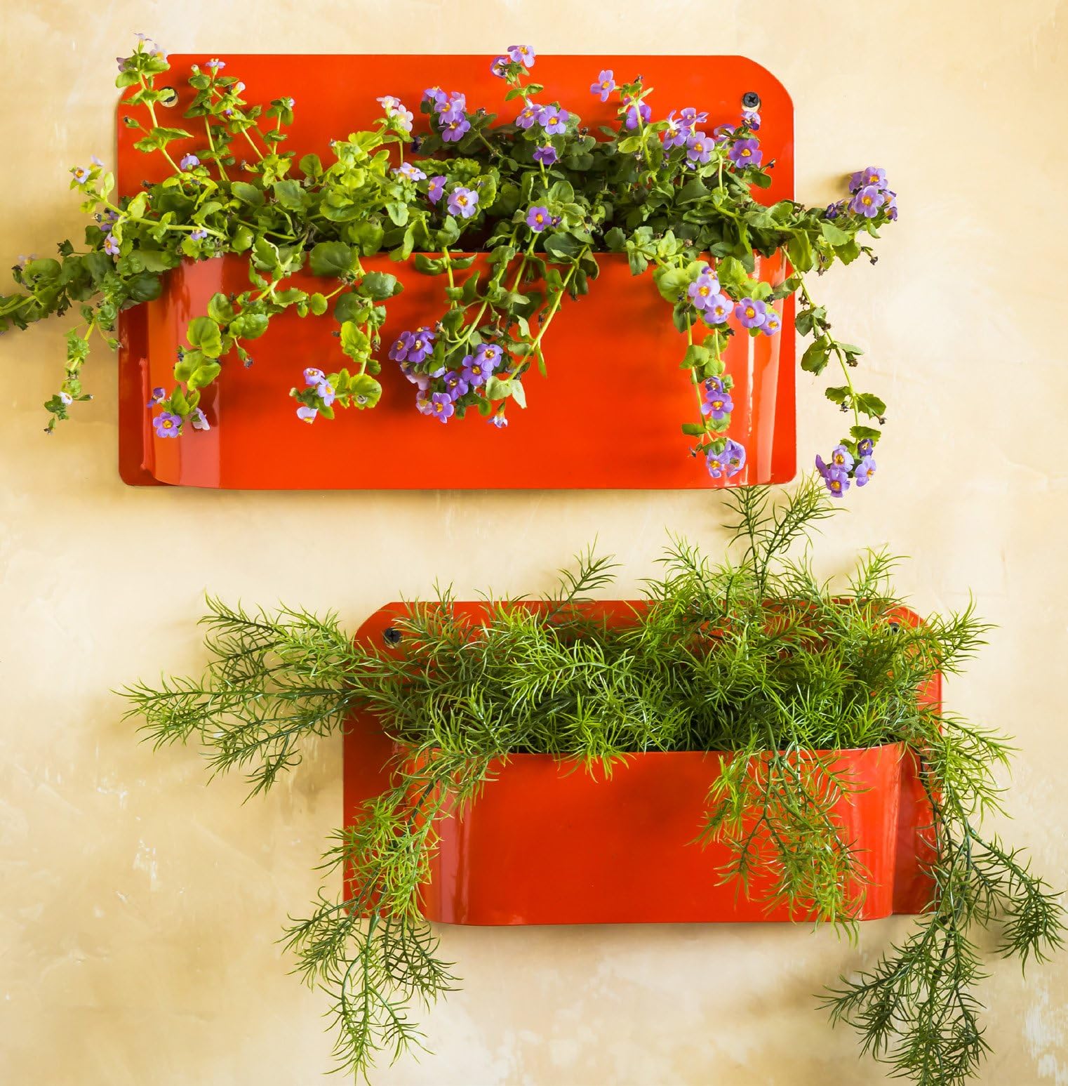 Topadorn Orange Wall Mount Planter Pocket File Key Organizer Holder Hanging Planters,Set of 2