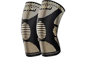 JHVW Copper Knee Braces for Knee Pain(2 pack)- Knee Compression Sleeve Support for Men & Women,Arthritis,Working Out