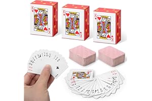 Peacetream 3 Pack Playing Cards, Fun & Portable Mini Playing Cards 1.5x1.1 Inch, Cute & Durable Small Deck of Cards for Game 