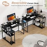 Yornoli L Shaped Desk with LED Lights and Power Outlet 118cm Corner Desk view 6