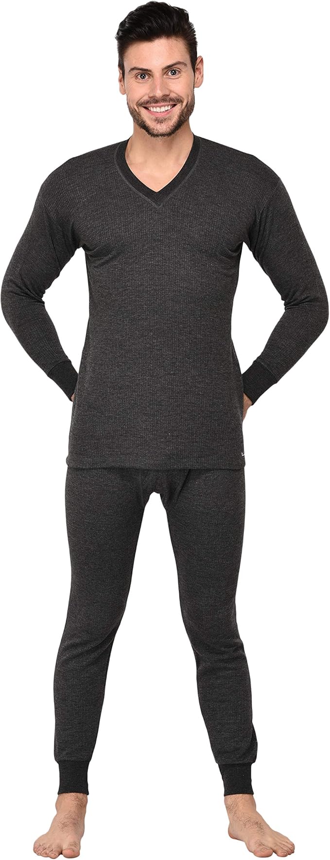 Buy Warmline Polywool VNeck Full Sleeve Men's Thermal Vest & Lower for