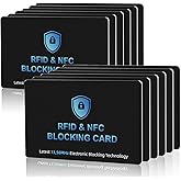 RFID Blocking Card, NFC Debit Credit Card Passport Protector, Entire Wallet Protection Blocker Set for Men & Women, Smart Slim Design Perfectly fits in Wallet and Purse (12)