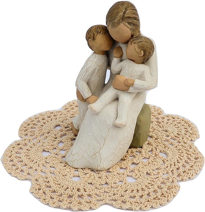 Willow Tree Family Themed Figurine with Westbraid Doily