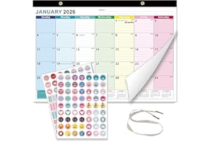 Desk Calendar 2026, Large Size 17X12 inch, 18 Months Running from July 2025 to December 2026, Monthly Goal, To-do List, Notes