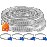 4"x20' Clear PVC Dust Collection Hose-Heavy duty, Fit 4 In Dust Collector | Puncture Resistant, Flexible,Carbon Wire Reinforced,4 Clamps, For Woodworking,Workshop,Shop Vacuum,Dust Collection Systems