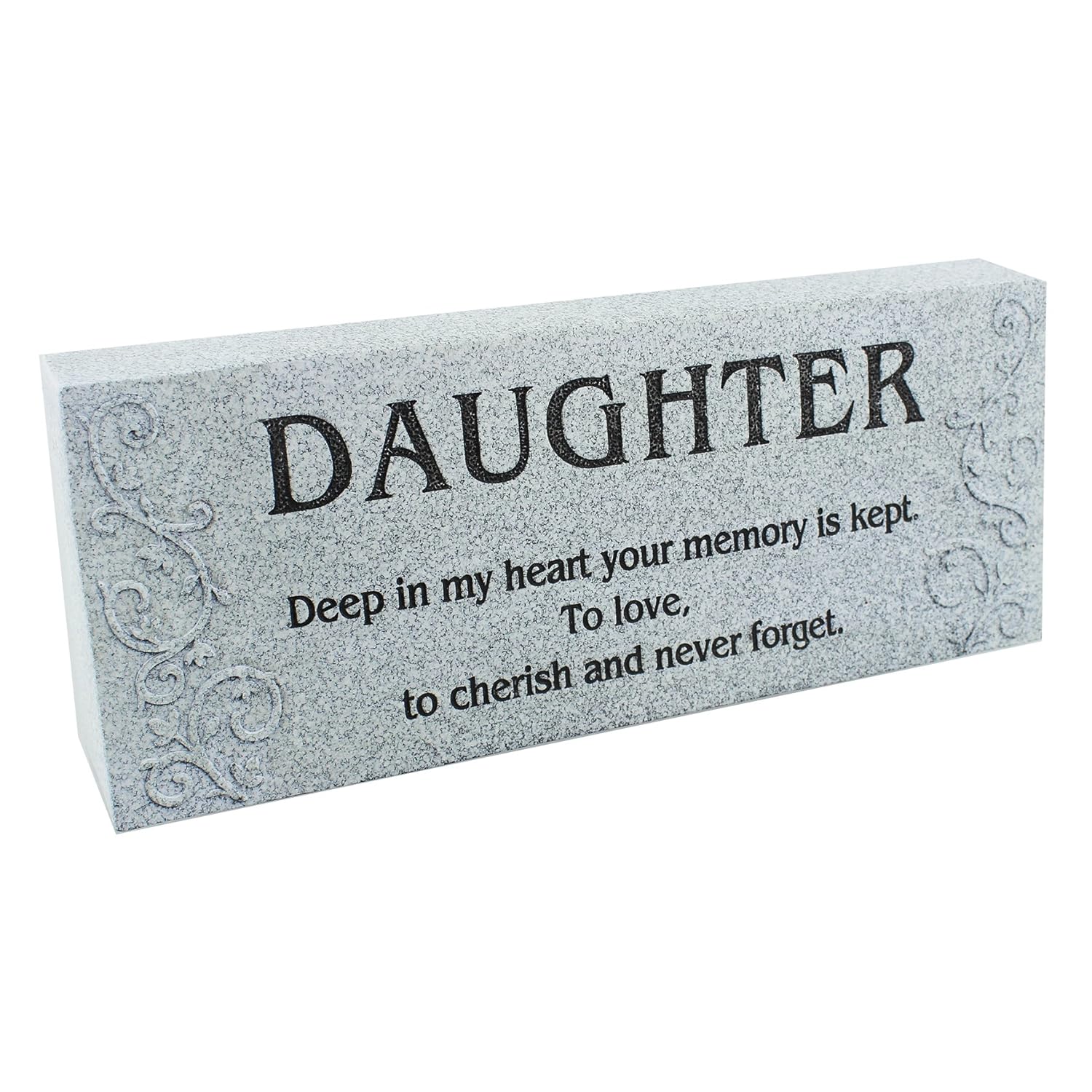 In Loving Memory Grey Graveside Memorial Plaque, "Daughter" Grave Marker Gift Ornament Amazon