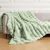 ORINOVA Sage Green Fluffy Comfy Blanket for Couch Living Room 50x60 Faux Fur Throw Blanket for Bed Soft Furry Cozy Best Housewarming Home Decor Gifts 860 GSM