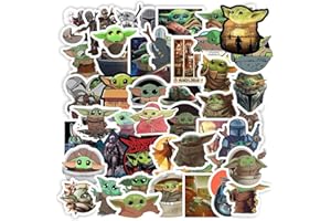 POTOTA Baby_Yoda Stickers[50pcs] Vinyl Waterproof Stickers for Laptop Water Bottle Car Cup Computer Guitar Skateboard Luggage Bike Bumper, Kid Gift (Baby_Yoda-50Pcs)