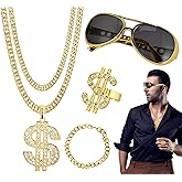 GOLDGE 80s & 90s Hip Hop Costume Kit for Men Women- Old School Rapper Outfit for Halloween Parties