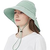 EINSKEY Women's Sun Hat with Neck Flap, UPF 50+ UV Protection Wide Brim Packable Cotton Hat for Fishing Hiking Garden Beach