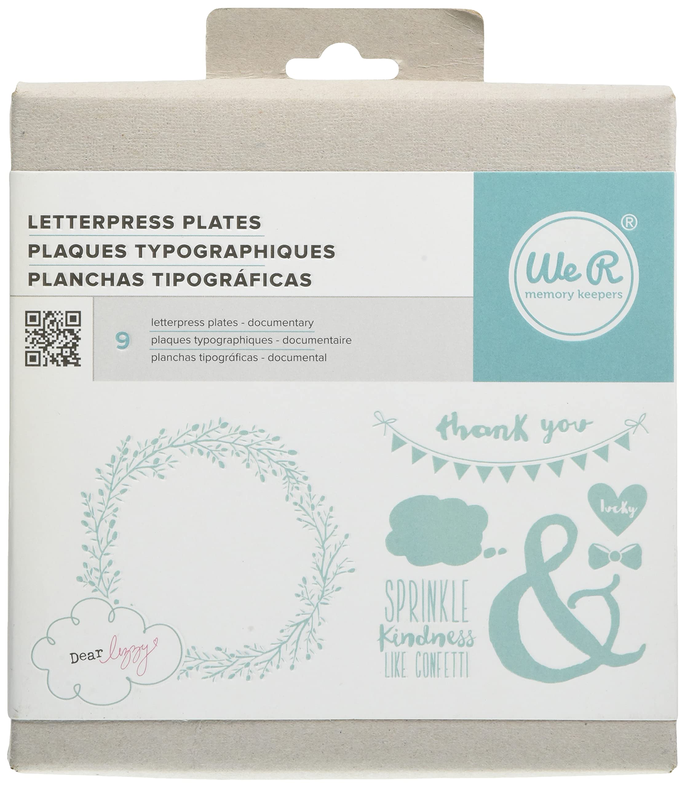 We R Memory Keepers American Crafts 11 Piece Letterpress Printing Plates Documentary, Acrylic, Multicolour, 1.9x16.51x19.05 cm