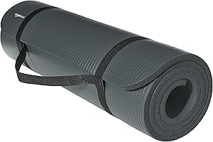 AmazonBasics 1/2-Inch Extra Thick Exercise Mat with Carrying Strap
