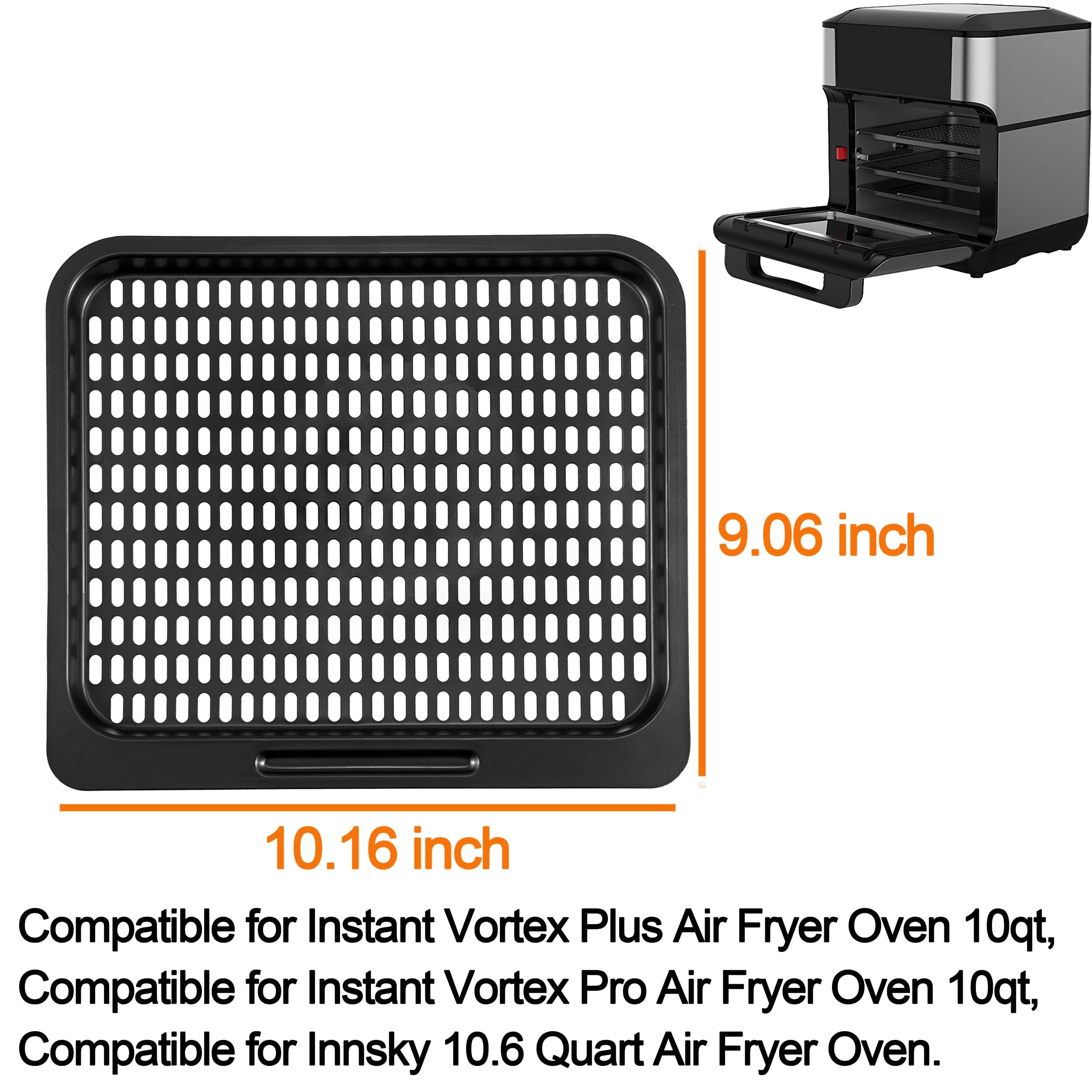 Cooking Tray for Instant Vortex Plus 10 Quart Air Fryer,3 Pcs Replacement Parts for Innsky 10.6 Qt Oven,Nonstic Cooking Rack,Air Fryer Replacement Parts and Accessories