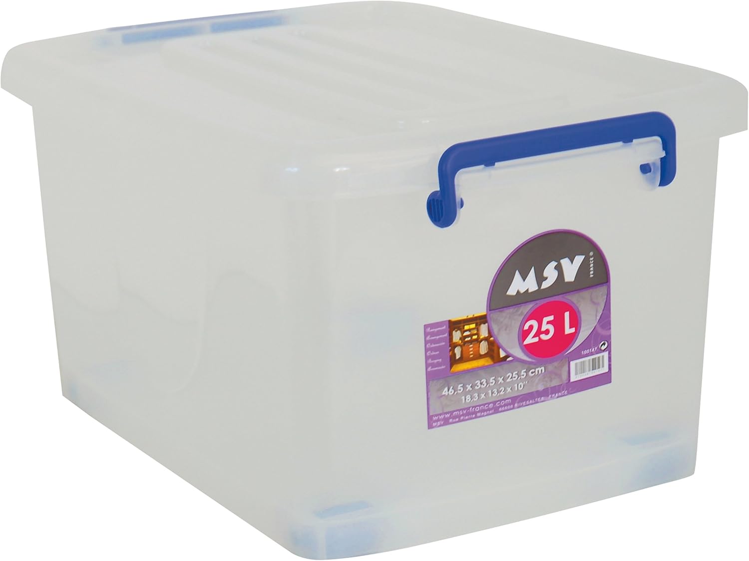 MSV Caja DE ORDENACION 25L, Polipropileno, Blanco, 46.5x33.5x25.5 cm: Amazon.es: Hogar