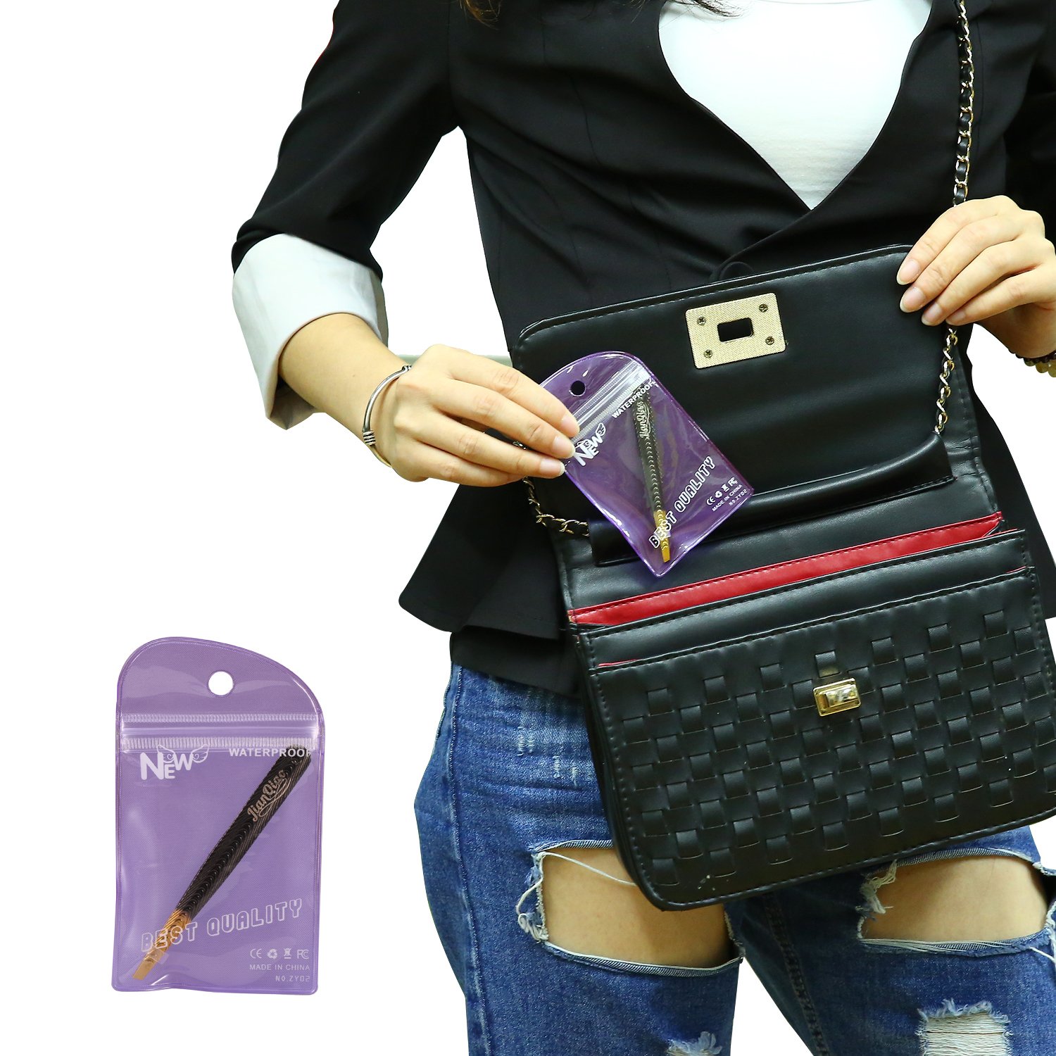 Gold Slant Tip Tweezers Set, Stainless Steel Slant Tweezers For Eyebrow Anti Static and Hair Remover Tool For Men and Women (Pack-1)