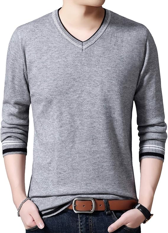 Amazon Homovater ニット セーター メンズ トップス トレーナー Vネック スリム 薄手 カジュアル 無地 シンプル 春秋冬 純色 防寒 大人 長袖 セーター 通販