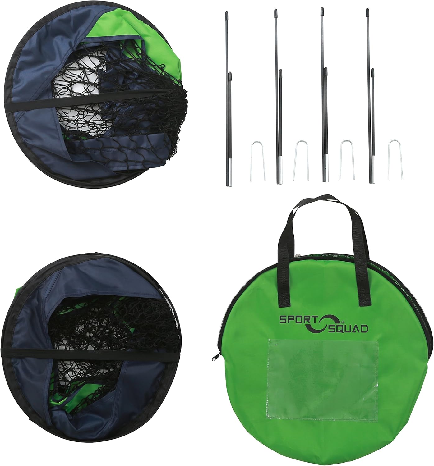 Sport Squad Portable Soccer Goal Net Set - Set of Two 4' Pop Up Training Soccer Goals with Compact Carrying Case - Easy Assembly and Compact Storage - Great for Kids and Adults, Small (SSS1001) : Sports & Outdoors