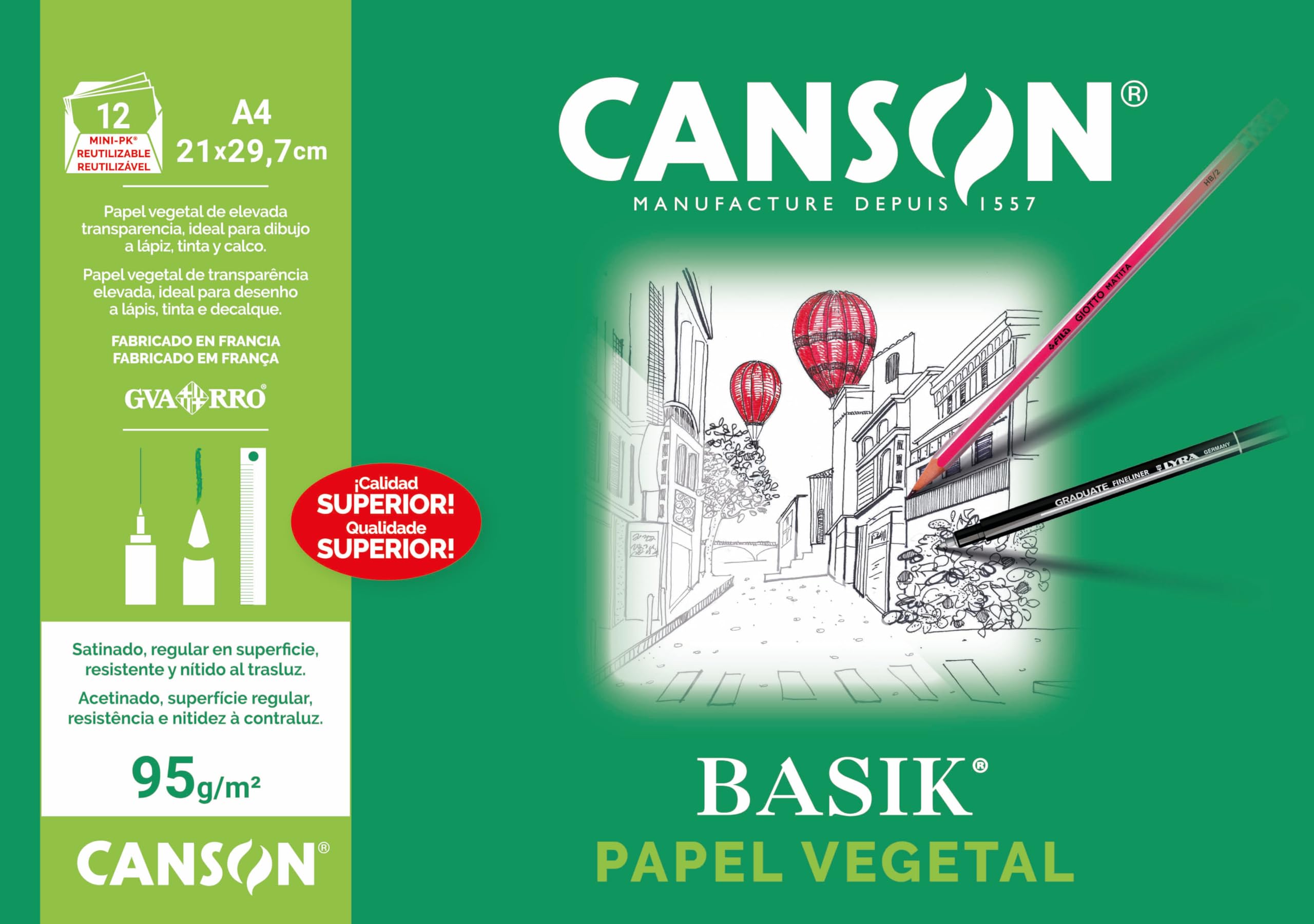 Canson 407621 - Graph Paper, 12 Sheets — image 1