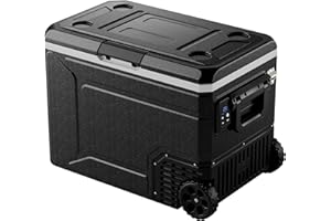 EKOJUCE 12V Refrigerator, 85 Quart Electric Cooler, 12V/24V DC 100~240V AC, 12v cooler -4℉~68℉, Portable Freezer with Wheels for Truck, RV, Camping,Travel