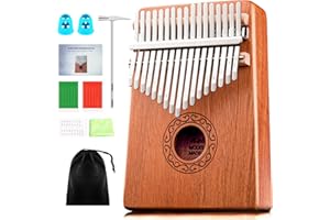 CAHAYA Kalimba Thumb Piano Portable - 17Keys Finger Piano Marimbas with Carrying Bag, Tune Hammer Musical Instruments Gift for Kid Adult Beginners CY0338
