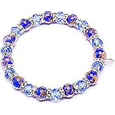Generic Authentic Murano Glass Elastic Stretch Wrap Bracelet - Handmade in Venice - Italian Jewelry - Lampwork Beads - Made in Italy