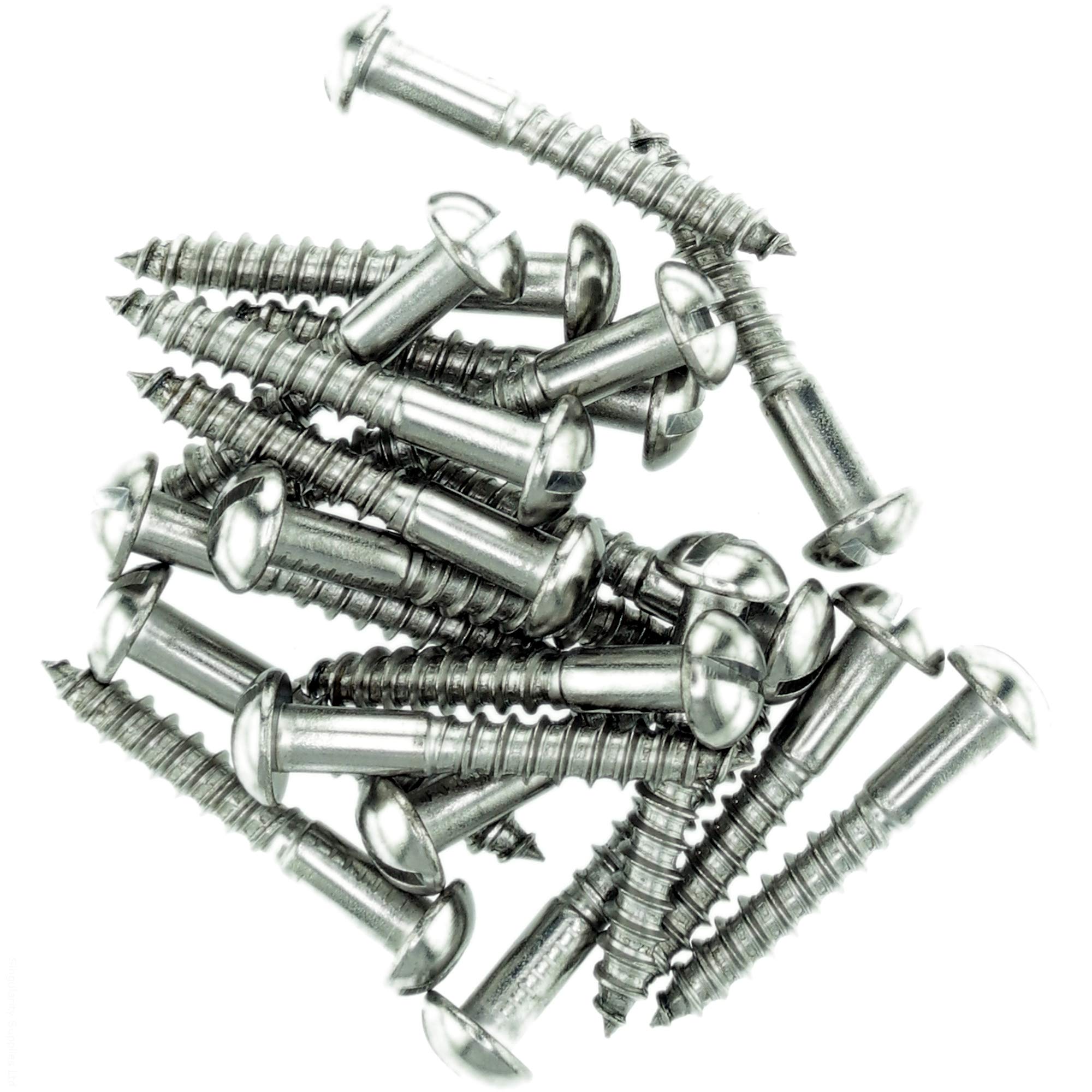 No.10 x 1.98 (5.0mm x 50mm) Slot Pan Wood Screw - Stainless Steel (A2) (Pack of 20)