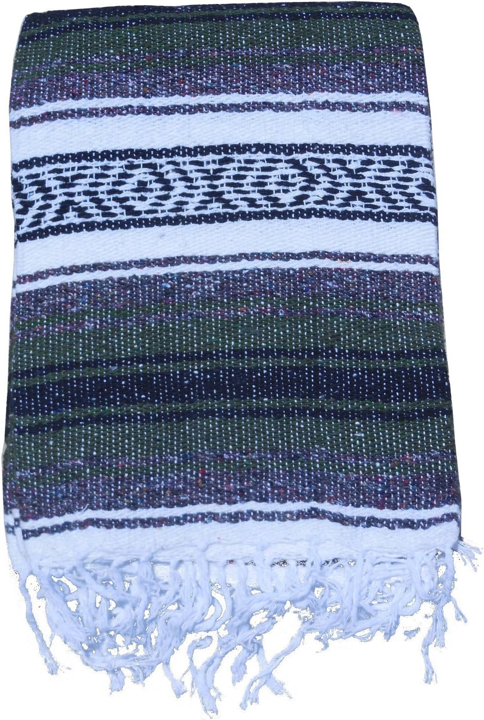El Molcajete Brand Traditional Mexican Yoga Blanket Serape Avocado