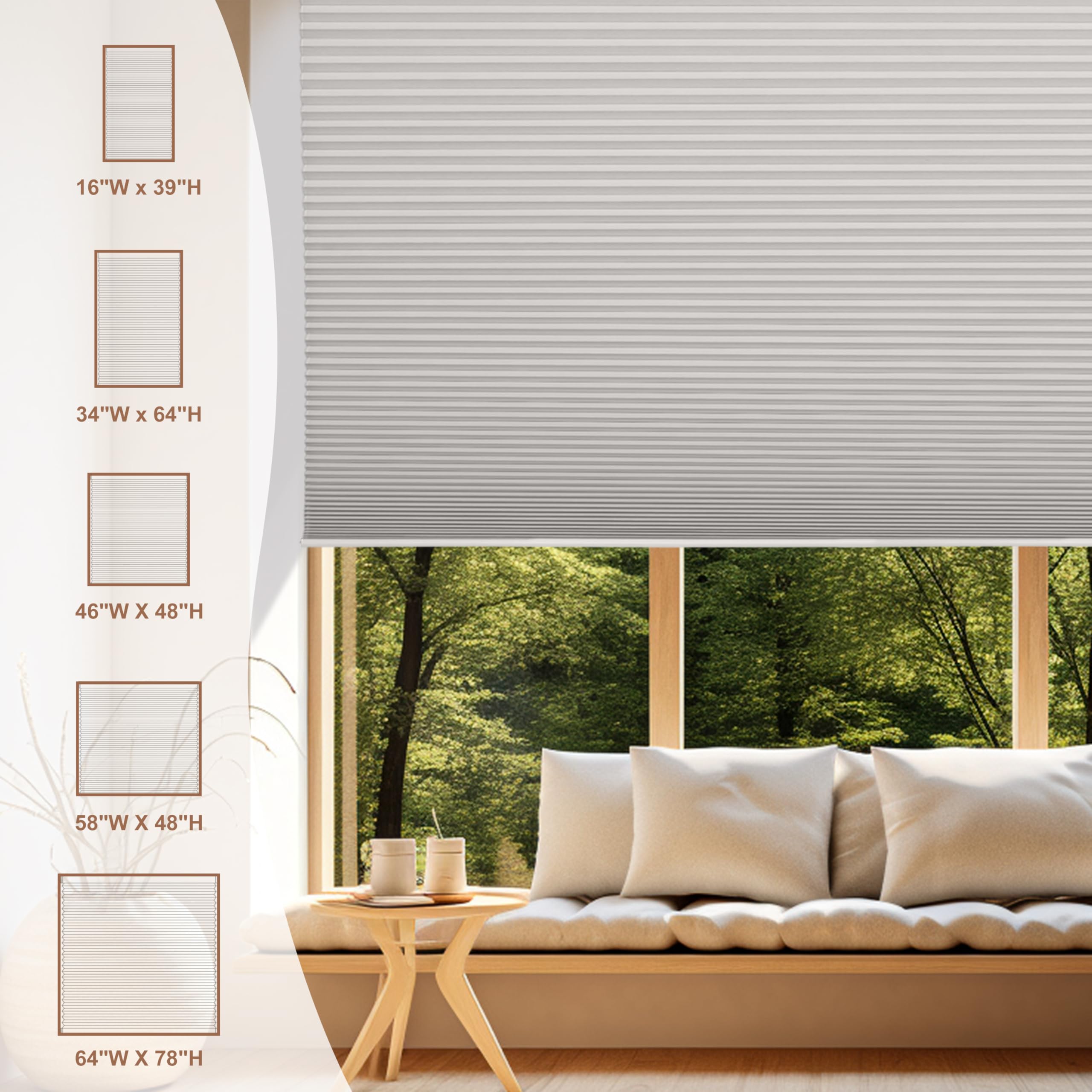 Boolegon Blackout Cellular Shades Cordless Pull