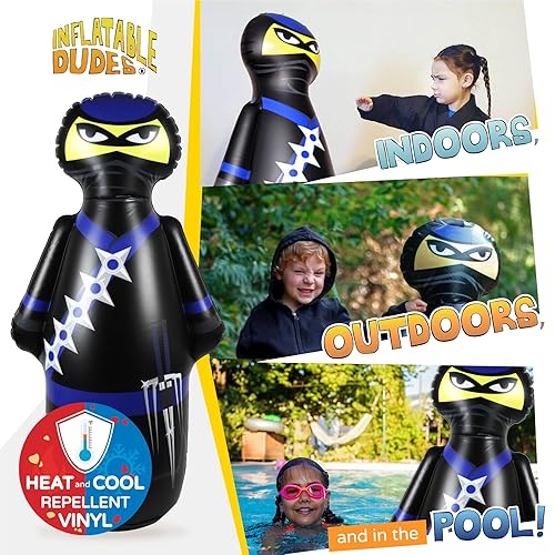 INFLATABLE DUDES Ninja Toy 47 Inches -Kids Punching Bag Already