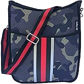Dallas Hill Designs Camo Crossbody Neoprene Purse for Women | Ladies Handbag | Adjustable and Detachable Shoulder Strap |