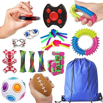 Chennyfun 18 Pcs Cube Sensory Pack Fidget Toy Set For Kids Adults Anti Anxiety Autism Adhd Silver Amazon Co Uk Toys Games