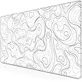 Canjoy Gaming Mouse Pad, Topographic Contour Mouse Pad 31.5x11.8inch Large Extended Computer Mouse Mat Keyboard Full Desk Mousepad for Gaming, Office, Home