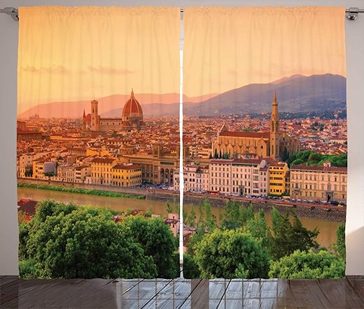 Amazon Com Lunarable Tuscan Curtains Florence View Italy Scenery