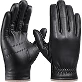 GSG leather gloves for men Sheepskin Classic Driving Gloves Winter Touchscreen Wool Lined Warm Gloves